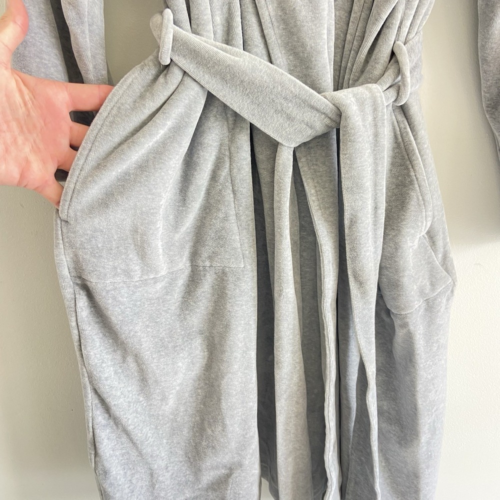 J Jill Sleep Ultrasoft Shawl-Collar Robe w/ Belt Size M Gray Cotton Modal Soft - Picture 6 of 8